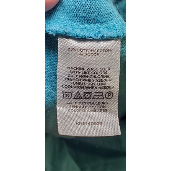 LOFT Green Floral Sz L T-Shirt EUC Lightweight with Short Sleeves Cotton C12-11 - Picture 5 of 7